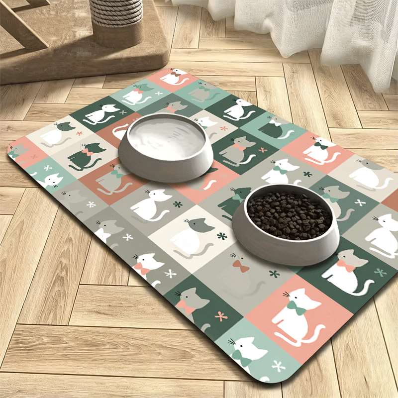 Baby Food Dogs - VIKAMA Cartoon Cat Pet Placemats, Anti-Slip