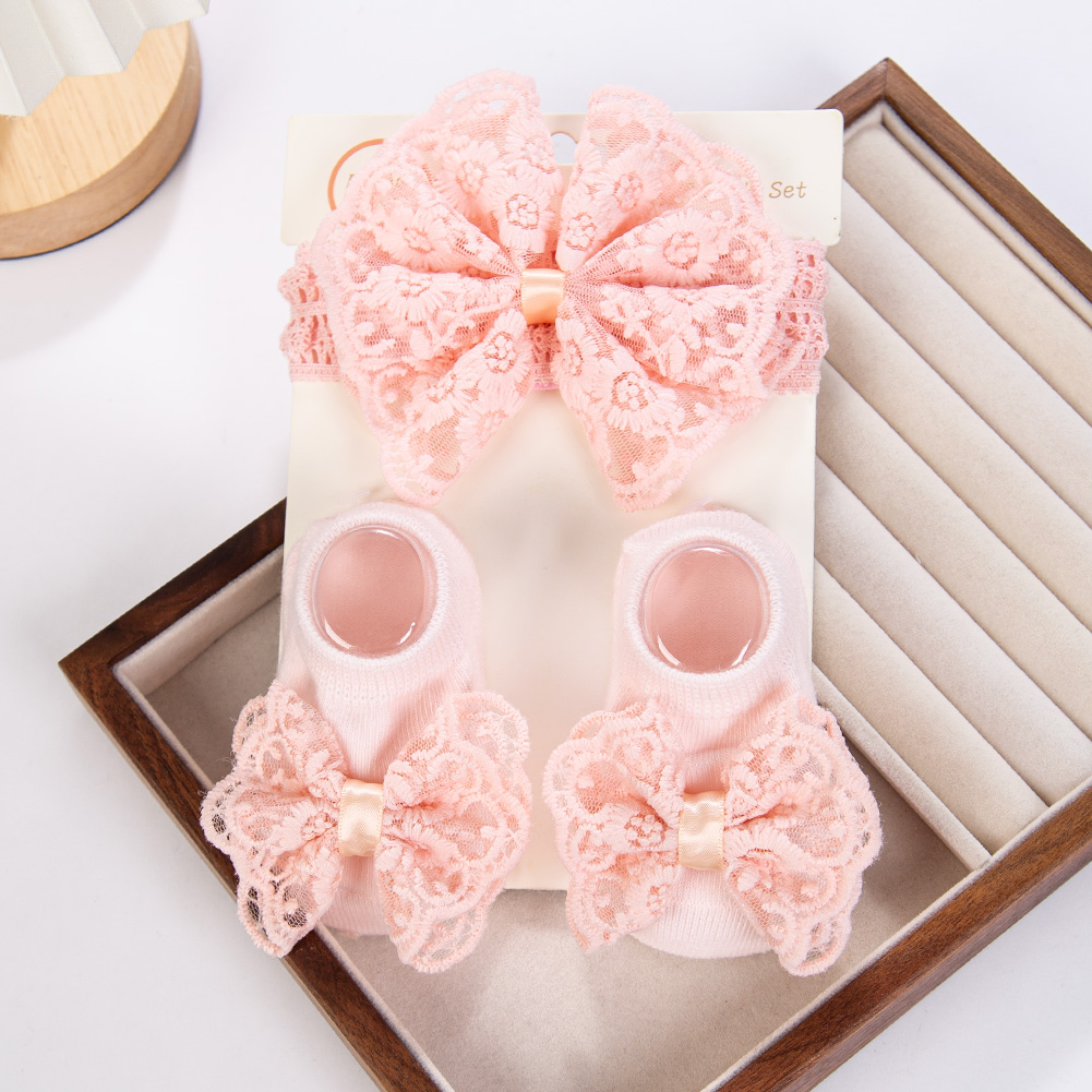 Baby Food Jelly - 1Set Cream Lace Baby Headbands&Socks for