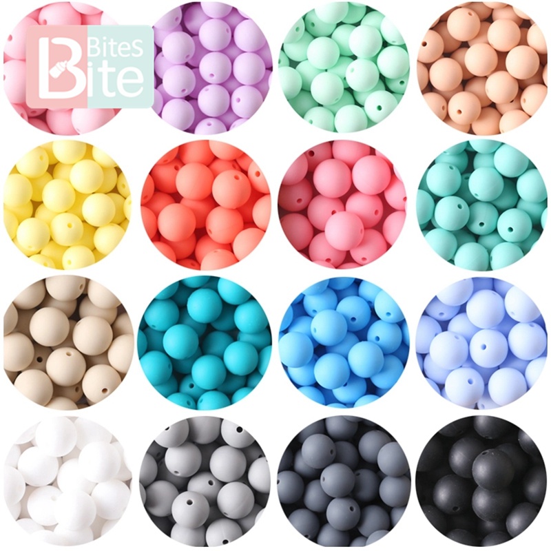 Baby Food Bites - bite bites 15mm 10pc Silicone Beads